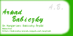 arpad babiczky business card